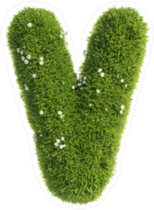 Grass Font Letter V Sticker