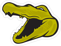 Green Gator Head Mascot Sticker