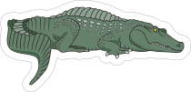 Green Gator Mascot Sticker