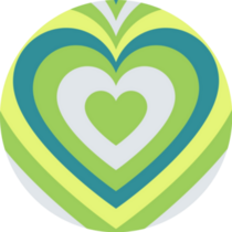 Green Hypnotic Heart Y2k Pattern Sticker