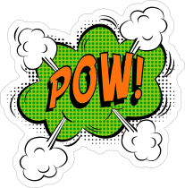 Green Pow Comic Sticker