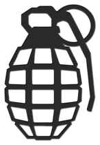 Grenade 3D Matte Black Sticker