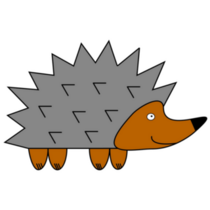 Grey Hedgehog Cartoon Sticker