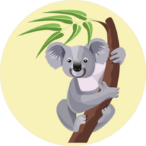 Grey Koala Bear On Branch Sticker