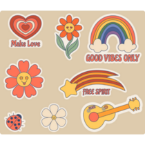 Groovy Good Vibes Sticker Sheet 