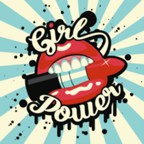 Grunge Girl Power Lipstick Sticker