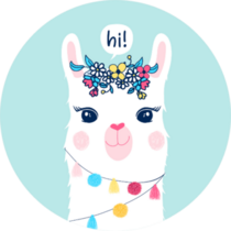 Hand Drawing Llama Illustration Sticker