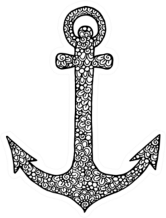 Hand Drawn Doodle Ornate Anchor Sticker