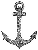 Hand Drawn Doodle Ornate Anchor Sticker