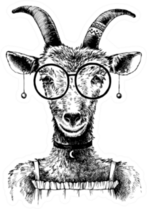 Hand Drawn Goat Hipster Sticker