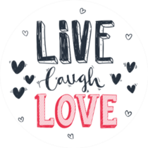 Hand Drawn Romantic Lettering Live Laugh Love Sticker