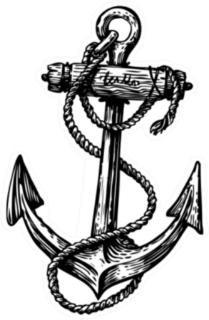 Hand-drawn Vintage Anchor Sketch Sticker