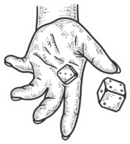 Hand Rolls Dice Sketch Sticker