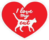 Handwritten I Love My Cat Heart Sticker