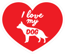 Handwritten I Love My German Shepherd Heart Sticker