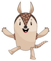 Happy Armadillo Illustration Sticker