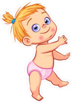 Happy Baby Girl Sticker