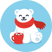 Happy Baby Polar Bear With Hot Chocolate Sticker