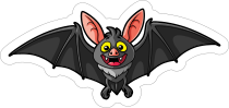 Happy Cartoon Bat Sticker