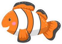 Happy Cartoon Clown Fish Sticker