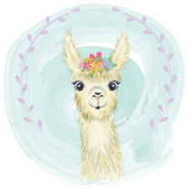 Happy Cute Little Llama Smiling Sticker