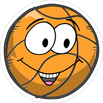 Happy Emoji Basketball Sticker