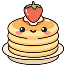 Happy Kawaii Pancake Stack Sticker