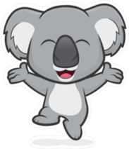 Happy Koala Jumping Sticker