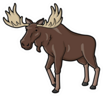 Happy Moose Walking Sticker