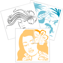 Hawaiian Girl Stickers