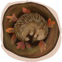 Hedgehog Autumn Dream Sticker