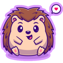 Hedgehog Heart Emoji Sticker