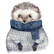 Hedgehog In Sweater Sticker