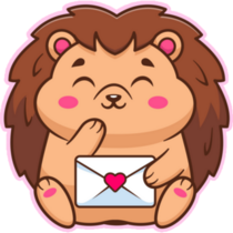 Hedgehog Love Mail Sticker