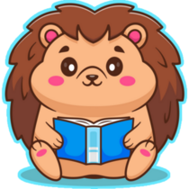 Hedgehog Reading Blue Sticker