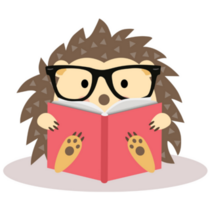 Hedgehog Reading Sticker