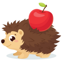 Hedgehog With Apple Sticker