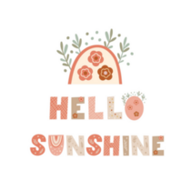 Hello Sunshine Cute Lettering Sticker