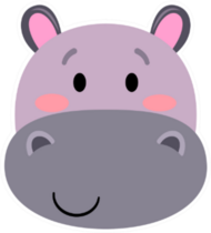 Hippo - Cute Simple Animal Head Sticker