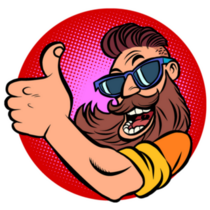 Hipster Man Bearded Thumb Up Comic Sticker