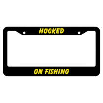 Hooked On Fishing License Plate Frame