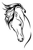 Horse Head With Flying Mane Illustration Sticker