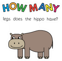 How Many Legs Does The Hippo Have Sticker