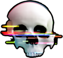 Human Skull Glitch Sticker