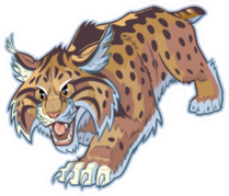 Hungry Cartoon Bobcat Sticker