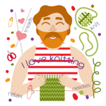 I Love Knitting Happy Hobby Sticker