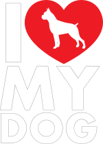 I Love My Boxer Text With Heart Sticker