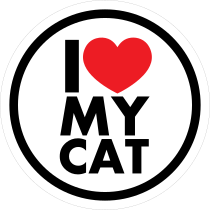 I Love My Cat Circle Sticker