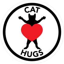 I Love My Cat Hugs With Heart Circle Sticker