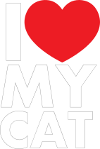 I Love My Cat Text With Heart Sticker